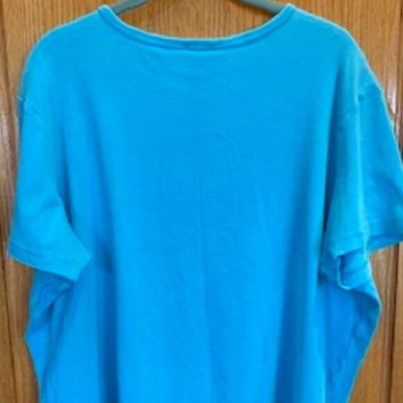 The Quacker Factory Blue Cotton T-Shirt Top Beaded Sequin Pullover Sz:1X - Picture 3 of 5